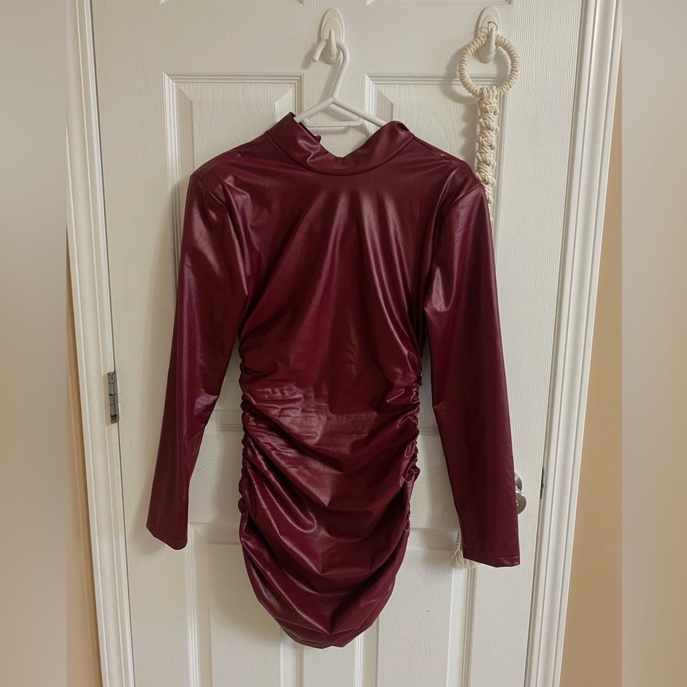 Long Sleeve Leather Bella Barnet Dress